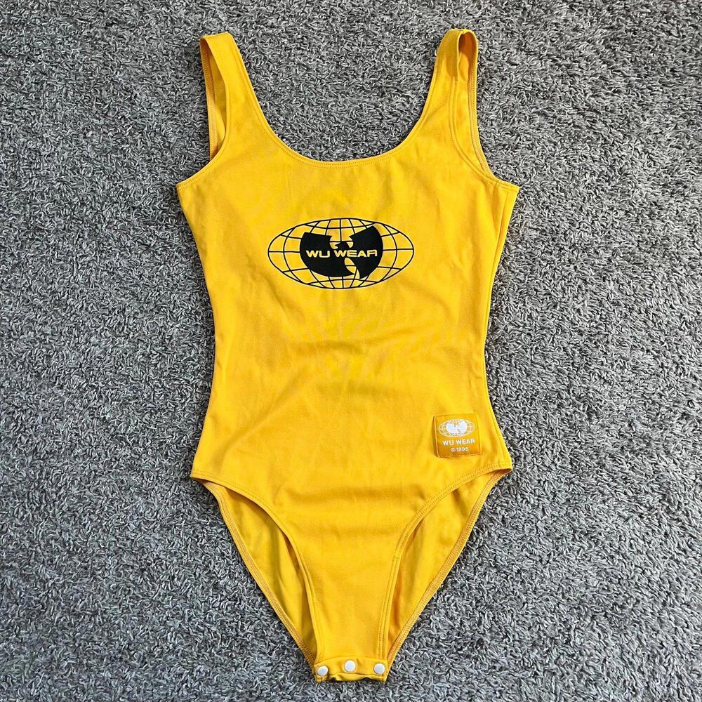 Wu-Wear Bodysuit Size Small Yelllow Wu-Tang Women Rare